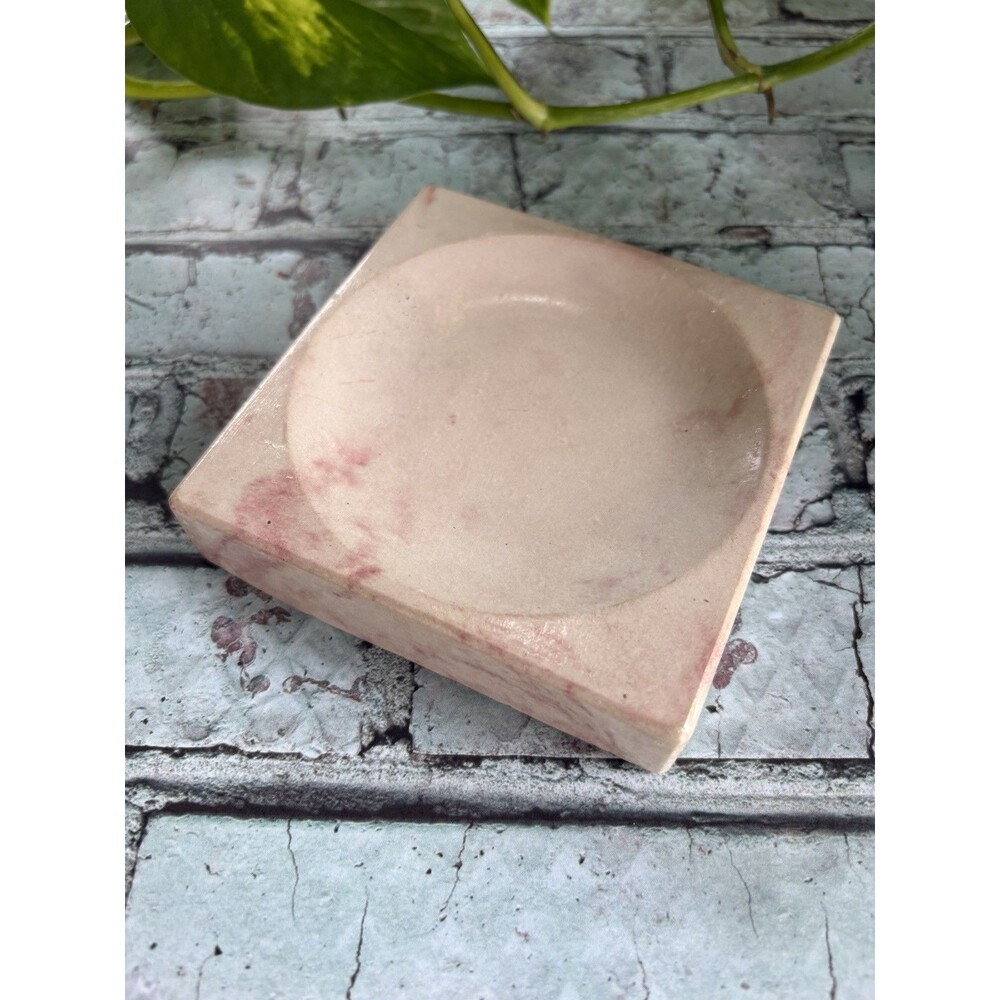 Handmade Soap Dish Cement Soap Holder Square Bathroom Kitchen Marbled